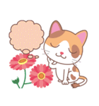 三毛猫と花（個別スタンプ：40）