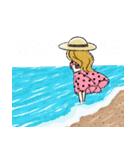 海を楽しむ女の子スタンプ（個別スタンプ：6）