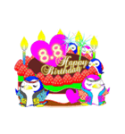 8月の誕生日ケーキスタンプ【全日分】ver.1（個別スタンプ：8）
