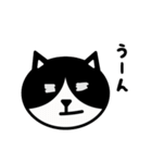 かわいい黒白猫の顔1（個別スタンプ：21）