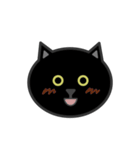かわいい黒猫の顔（個別スタンプ：3）