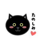 かわいい黒猫の顔（個別スタンプ：5）