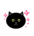 かわいい黒猫の顔（個別スタンプ：6）