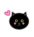 かわいい黒猫の顔（個別スタンプ：7）