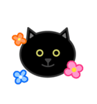 かわいい黒猫の顔（個別スタンプ：8）