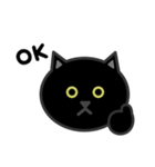かわいい黒猫の顔（個別スタンプ：10）