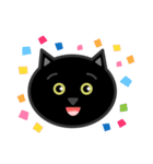 かわいい黒猫の顔（個別スタンプ：13）