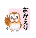 【大文字】フクロウ基本（個別スタンプ：19）