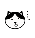 かわいい黒白猫の顔2（個別スタンプ：26）