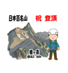 日本百名山 登山男子 北ア 青 1003（個別スタンプ：20）
