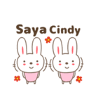Cute rabbit stickers name, Cindy（個別スタンプ：1）