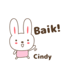 Cute rabbit stickers name, Cindy（個別スタンプ：2）