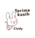 Cute rabbit stickers name, Cindy（個別スタンプ：3）
