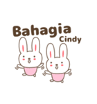 Cute rabbit stickers name, Cindy（個別スタンプ：4）