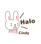 Cute rabbit stickers name, Cindy（個別スタンプ：5）