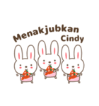 Cute rabbit stickers name, Cindy（個別スタンプ：9）