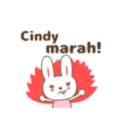 Cute rabbit stickers name, Cindy（個別スタンプ：10）