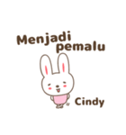Cute rabbit stickers name, Cindy（個別スタンプ：11）