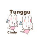 Cute rabbit stickers name, Cindy（個別スタンプ：12）