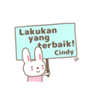 Cute rabbit stickers name, Cindy（個別スタンプ：14）