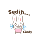 Cute rabbit stickers name, Cindy（個別スタンプ：15）