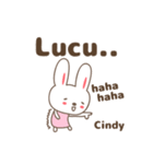 Cute rabbit stickers name, Cindy（個別スタンプ：18）