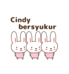 Cute rabbit stickers name, Cindy（個別スタンプ：21）