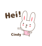 Cute rabbit stickers name, Cindy（個別スタンプ：24）