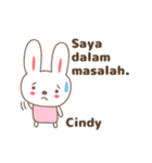 Cute rabbit stickers name, Cindy（個別スタンプ：25）