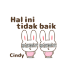 Cute rabbit stickers name, Cindy（個別スタンプ：27）