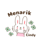 Cute rabbit stickers name, Cindy（個別スタンプ：28）