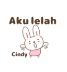 Cute rabbit stickers name, Cindy（個別スタンプ：30）