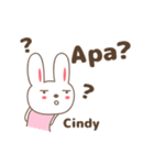 Cute rabbit stickers name, Cindy（個別スタンプ：32）
