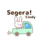 Cute rabbit stickers name, Cindy（個別スタンプ：33）