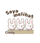 Cute rabbit stickers name, Cindy（個別スタンプ：36）