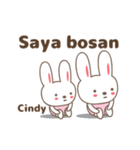 Cute rabbit stickers name, Cindy（個別スタンプ：38）