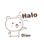 Cute bear stickers name, Dian（個別スタンプ：5）