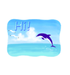 イルカと水滴文字（日本語版）（個別スタンプ：5）