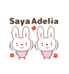 Cute rabbit stickers name, Adelia（個別スタンプ：1）