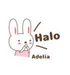 Cute rabbit stickers name, Adelia（個別スタンプ：5）