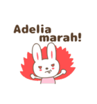 Cute rabbit stickers name, Adelia（個別スタンプ：10）