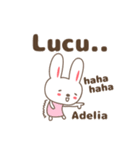 Cute rabbit stickers name, Adelia（個別スタンプ：18）