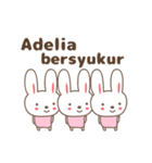Cute rabbit stickers name, Adelia（個別スタンプ：21）