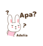 Cute rabbit stickers name, Adelia（個別スタンプ：32）