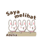 Cute rabbit stickers name, Adelia（個別スタンプ：36）