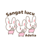 Cute rabbit stickers name, Adelia（個別スタンプ：37）