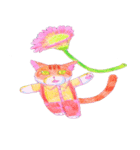 ニャンコとお花（個別スタンプ：1）