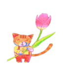 ニャンコとお花（個別スタンプ：5）