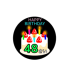 動く☆41〜60歳の誕生日ケーキ、バースデー（個別スタンプ：12）
