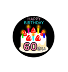 動く☆41〜60歳の誕生日ケーキ、バースデー（個別スタンプ：24）